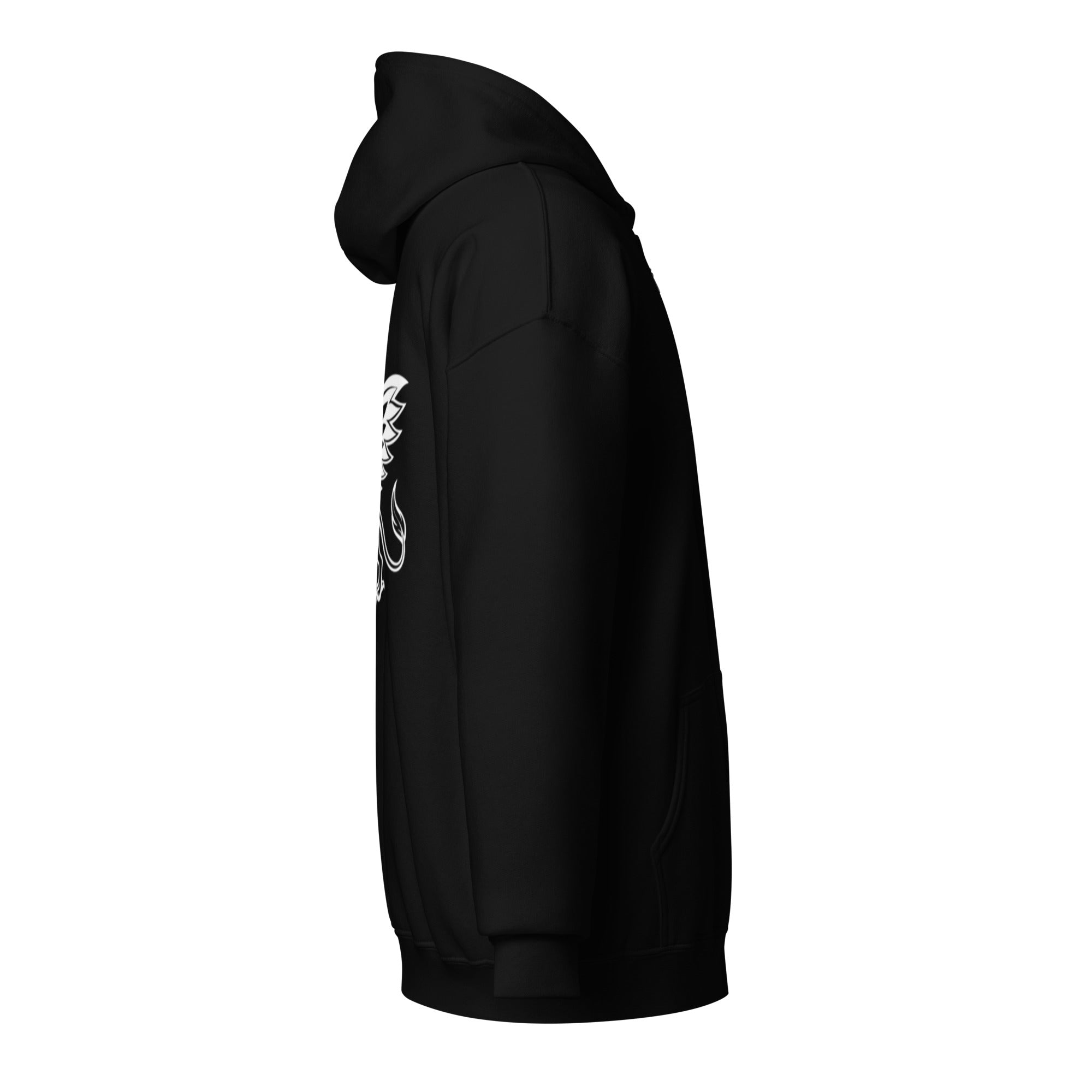 Women's black griffin zip up hoodie ghost right side view Das Hot Deutschland