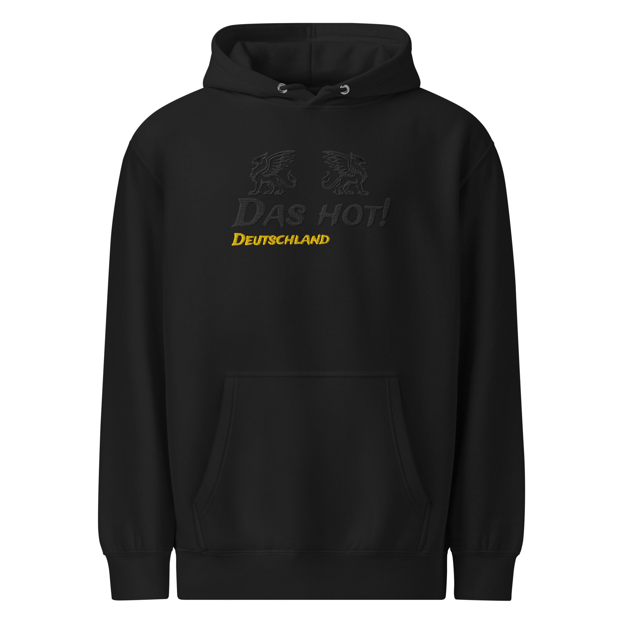Hoodie Griffin Hitam Ghost Pria Das Hot Indonesia - Tampak Depan Bordir Griffin Bersayap