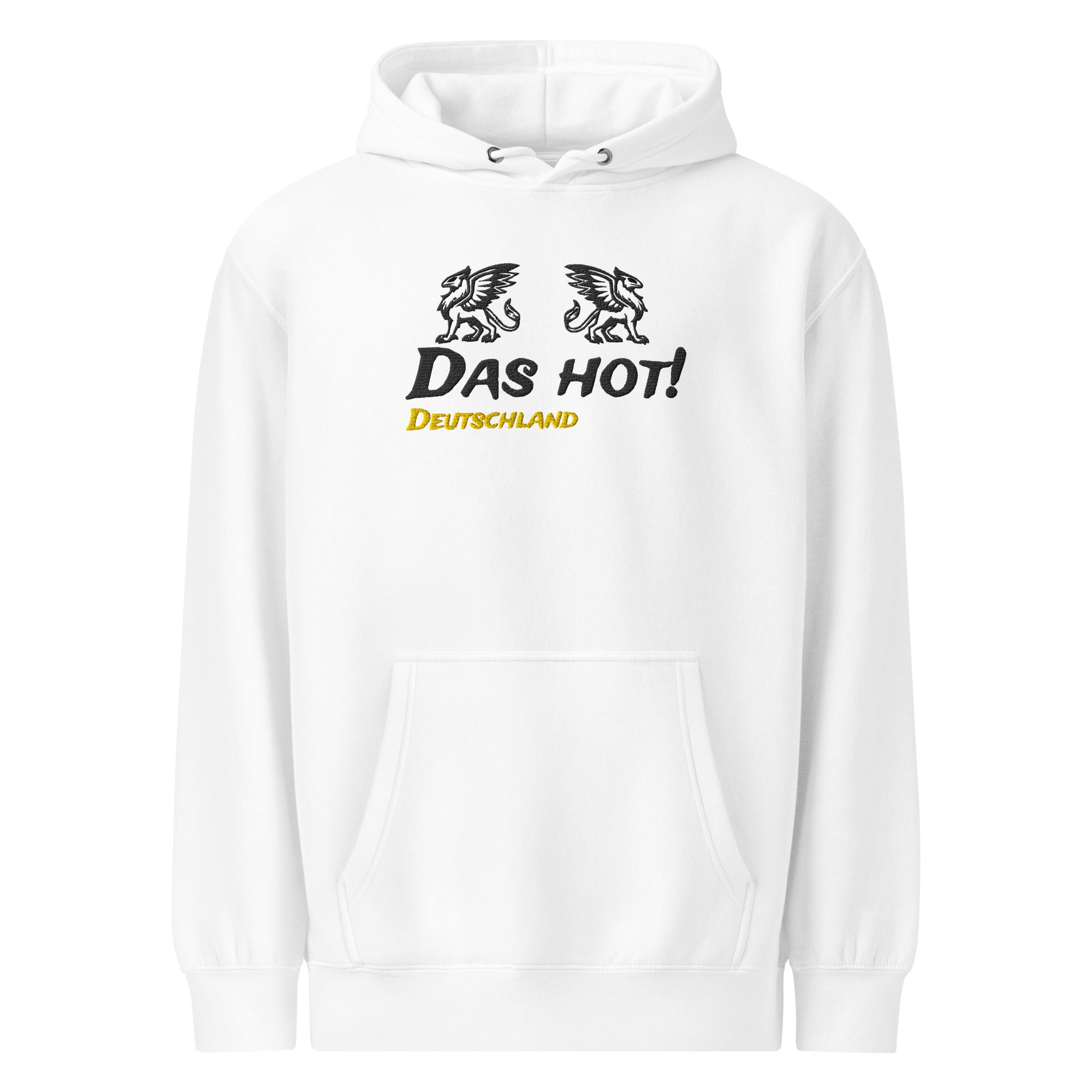 Hoodie Griffin Putih Ghost Pria Das Hot Indonesia - Tampak Depan Bordir Griffin Bersayap