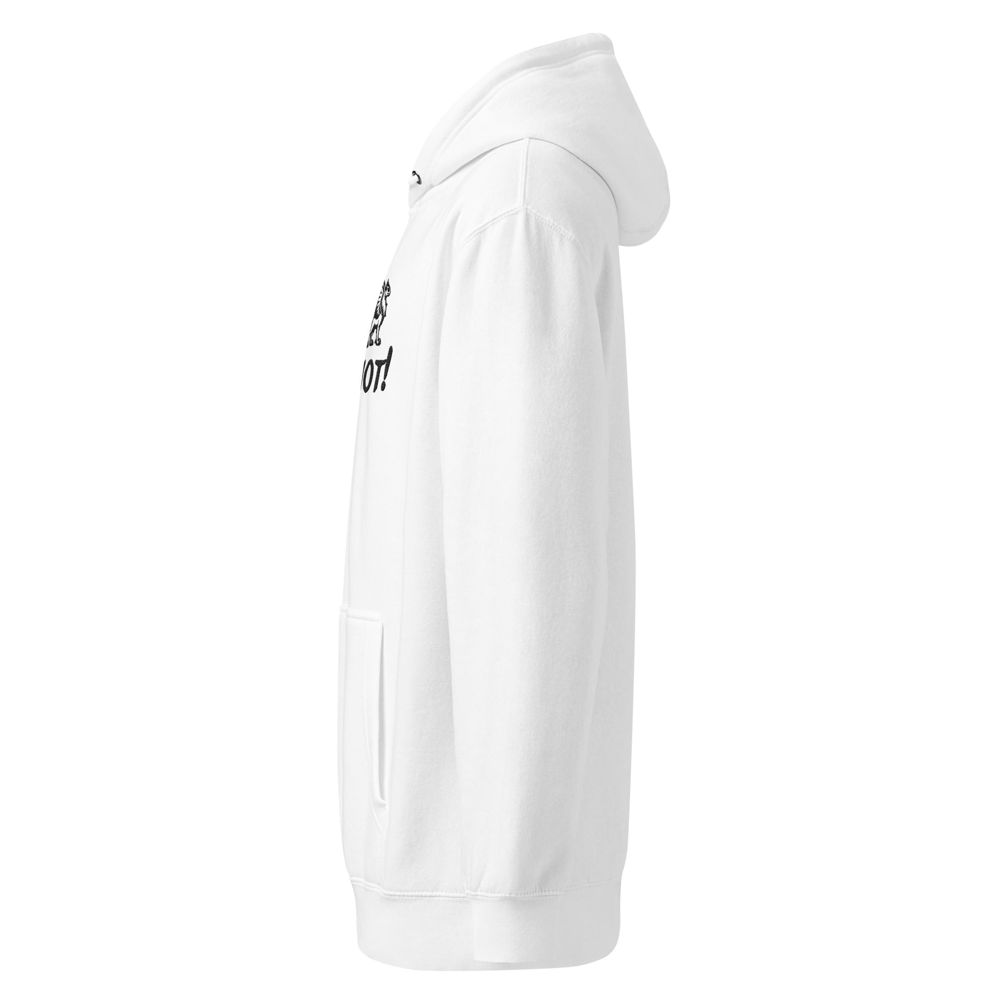 Hoodie Griffin Putih Ghost Pria Das Hot Indonesia - Tampak Samping Kiri Bordir Griffin Bersayap