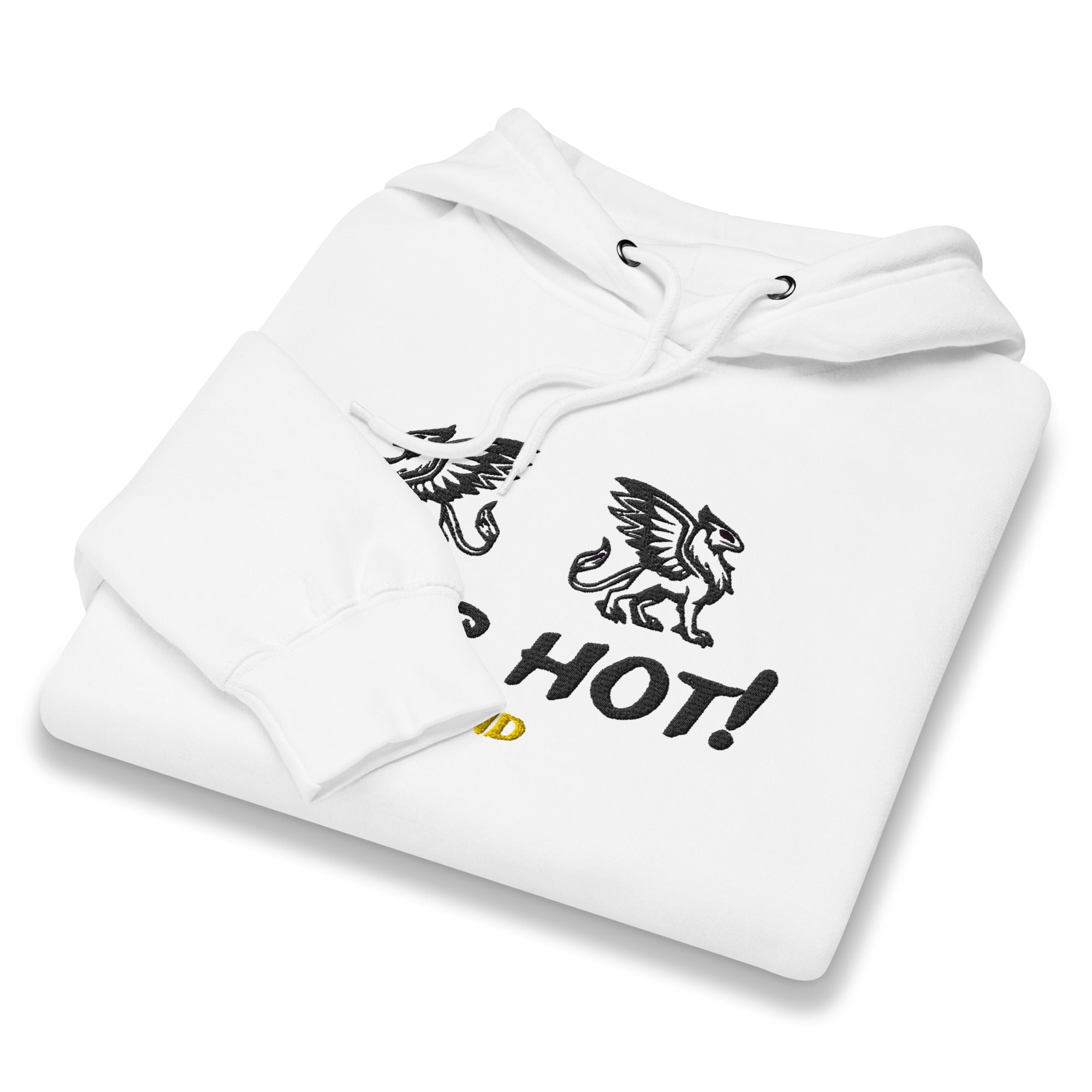 Hoodie Griffin Putih Pria Das Hot Indonesia - Tampak Terlipat Bordir Griffin Bersayap