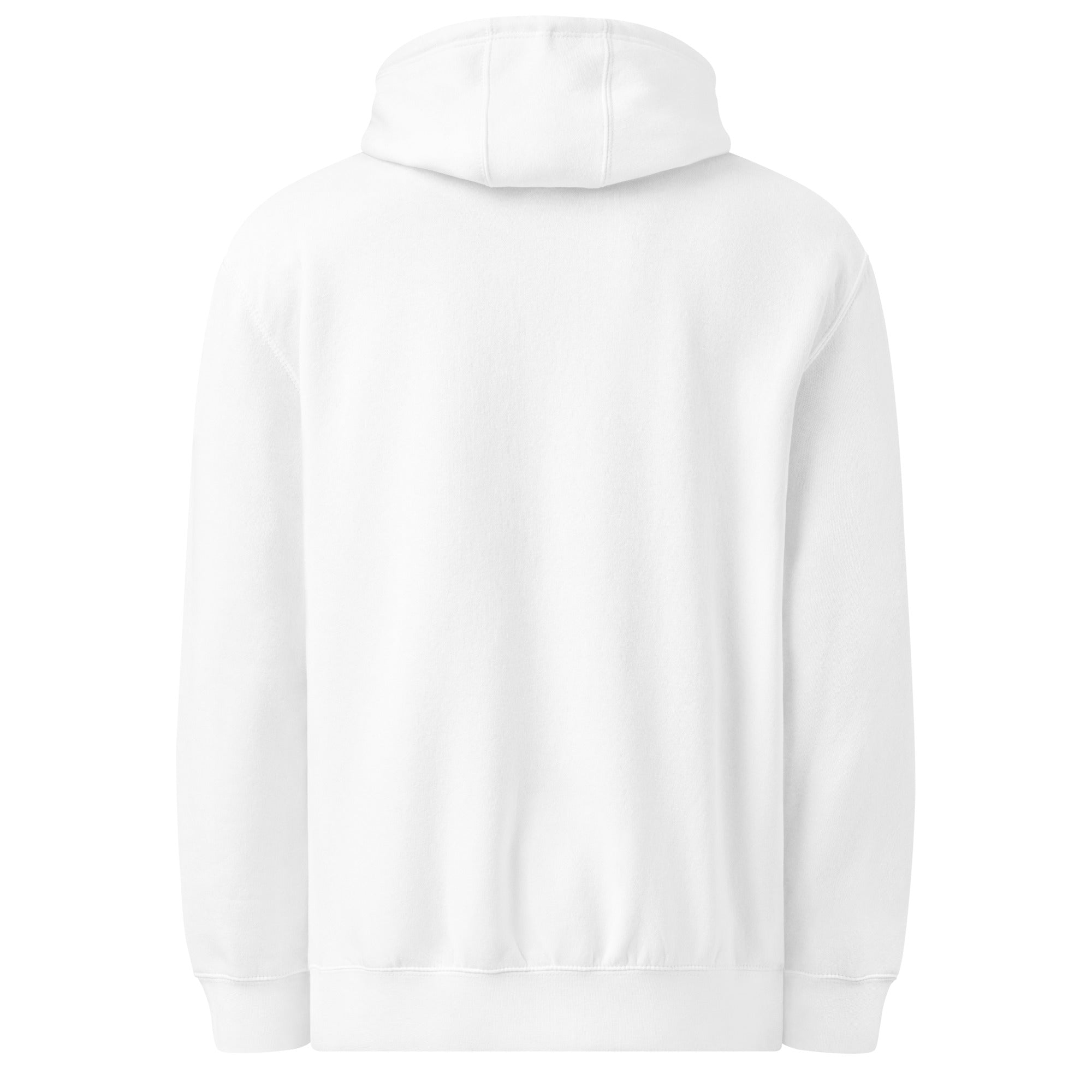 Men's white embroidered griffin hoodie Das Hot Deutschland ghost back view premium