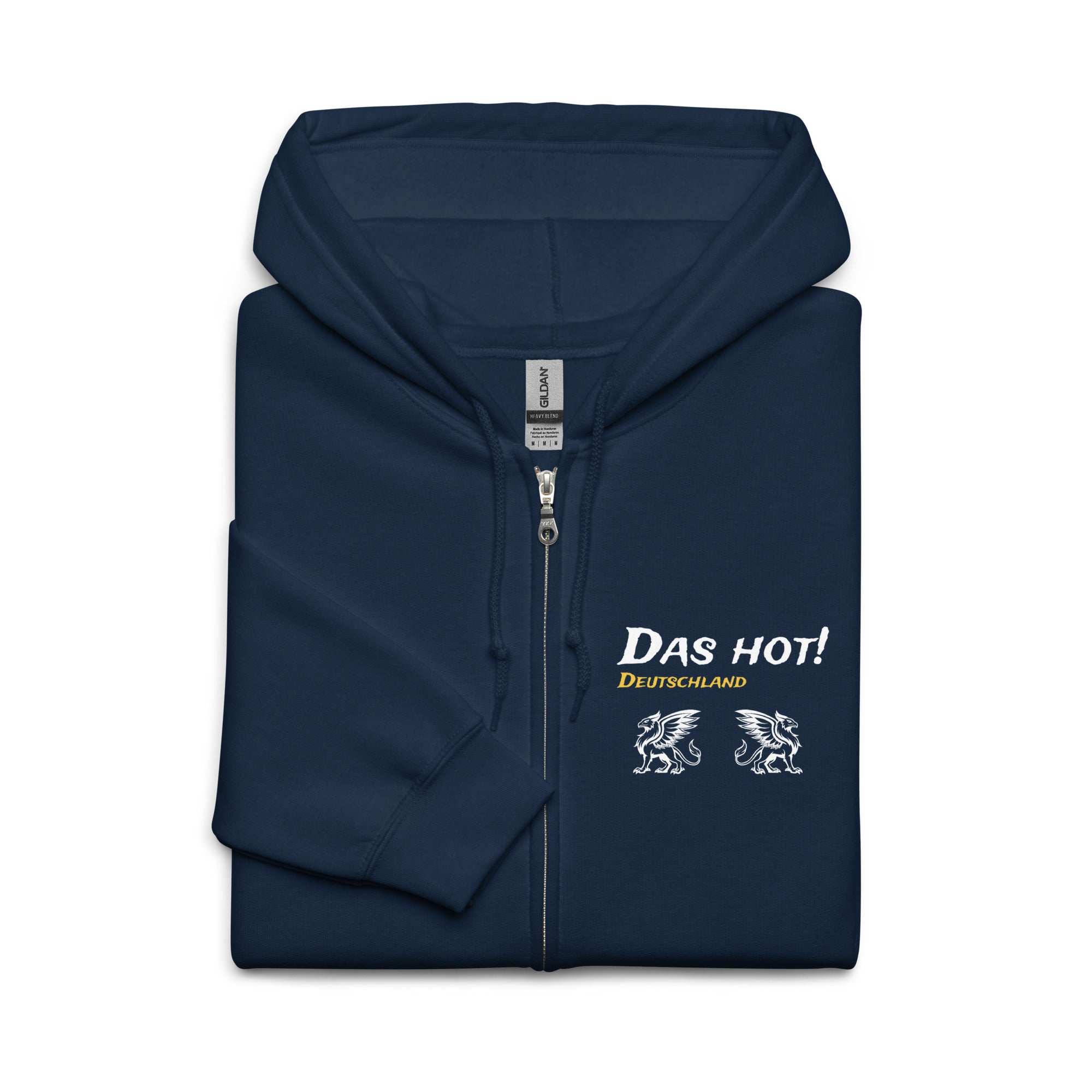  hoodie-blue-zip-men-boys-das-hot-deutschland-griffin-logo-folded-closeup